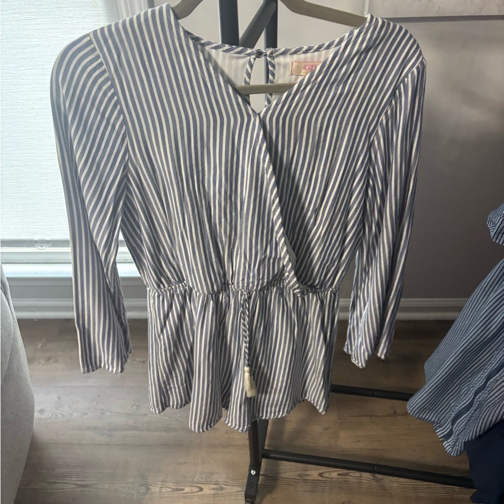 Striped Blue and White Women's romper